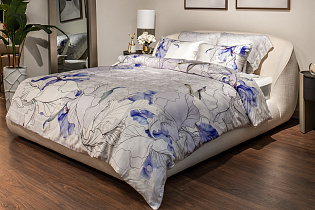 Кровать Палаццо(Palazzo) двуспальная рогожка светло-бежевая