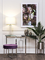 Лампа настольная стеклянная (светло-серый абажур)