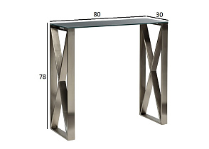 Консоль стекло серое/матовая латунь