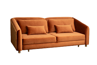Диван Треви(Trevi) трехместный раскладной оранжевый с кантом