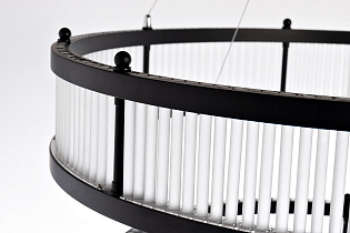 Люстра Анкона двойная (Ancona Double) круглая стекло прозрачное/черный металл