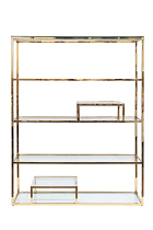 Стеллаж с прозрачным стеклом (золотой)