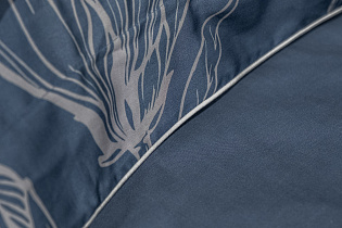 Комплект из 2х наволочек 50х70см синий с принтом