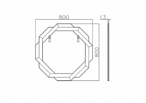 Зеркало в зеркальной раме с 8ю гранями