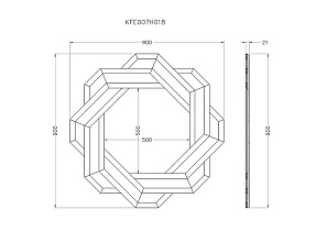 Зеркало декоративное черно-золотое 3 (превью)
