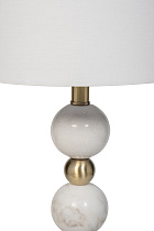 Лампа настольная мраморная с белым абажуром