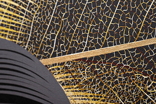 Холст «Золотые листья-4» в багете латунь 3 (превью)