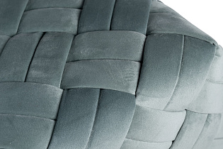 Пуф из плетеного велюра мятный