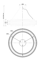 Люстра подвесная Galaxy прозрачное стекло/золото
