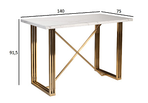 Стол-консоль белый/золото