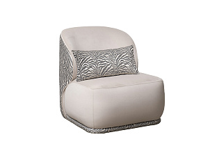 Кресло Капри Базовая(Capri Basic) бежевое с принтом