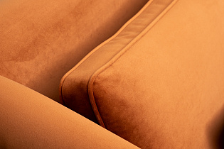 Диван Trevi трехместный раскладной оранжевый с кантом