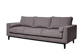 Диван Madrid Memory трехместный шенилл коричневый с кантом 2 (превью)