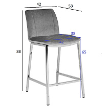Стул барный велюровый серый 9 (превью)
