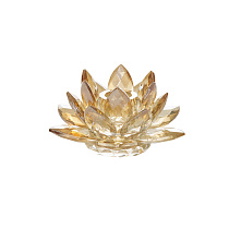 Подсвечник хрустальный "Лотос" золотистый