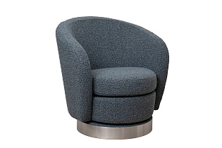 Кресло Наполи(Napoli) вращающееся букле серое