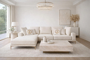 Стол журнальный Агат (Agate) светлый керамический