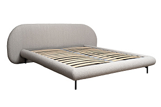 Кровать Сицилия(Sicilia) двуспальная букле бежевая