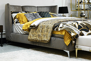 Кровать Siena велюровая серая 8 (превью)