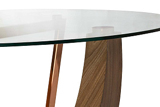 Стол обеденный со стеклом круглый