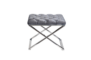 Пуф велюровый серый/хром 1 (превью)