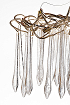 Люстра круглая «Капли» цвет шампань 2 (превью)