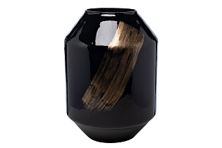 Ваза стеклянная черная с золотом 1 (превью)