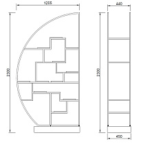 Стеллаж-полусфера розовое золото/темный шпон