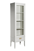 Шкаф-витрина со стеклянным фасадом с тумбочкой прикроватной бежевый