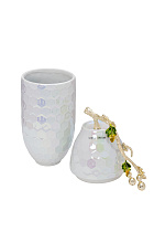 Ваза керамическая с крышкой перламутровая 2 (превью)