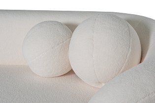 Диван трехместный белый искусственный мех