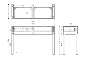 Консоль зеркальная с ящиками