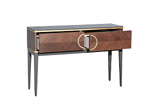 Консоль с 2-мя ящиками темный шпон