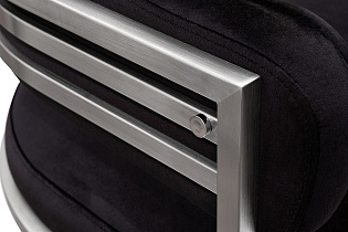 Стул велюровый черный/матовый хром