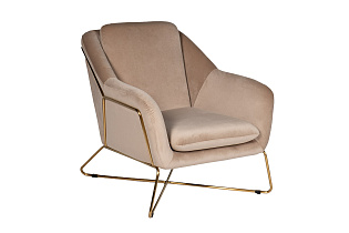 Кресло велюровое бежевое/матовое золото 2 (превью)