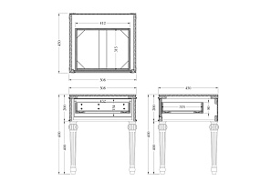 Тумбочка зеркальная с ящиком