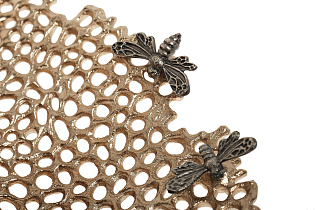 Блюдо декоративное «Соты» золотое 2 (превью)