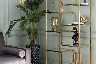 Стеллаж прозрачное стекло/золото 5 (превью)