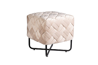 Пуф из плетеного велюра бежевый 2 (превью)