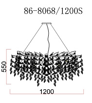 Люстра со стеклянными подвесами цвет хром 3 (превью)