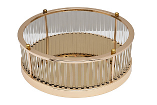 Поднос зеркальный с золотыми бортами 35см