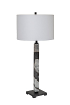 Лампа настольная мраморная с белым абажуром