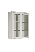 Шкаф-витрина с 2-мя стеклянными фасадами с комодом бежевый