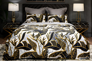 Комплект из 2х наволочек "Тропики" 50х70см золото/серый