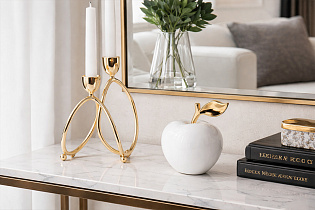 Статуэтка "Яблоко" белая с золотым