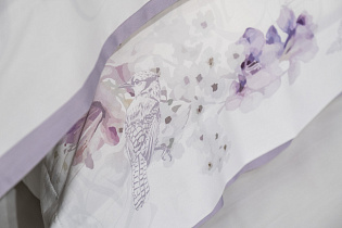 Комплект постельного белья "Фиори" сиренево-белый 145х210см с наволочками 50х70см