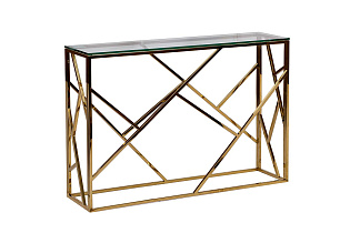 Консоль прозрачное стекло/золото