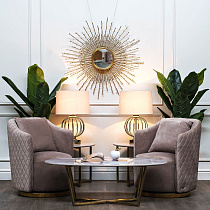 Стол журнальный овальный белый/золото 4 (превью)