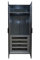 Шкаф Alto двухдверный с выдвижными ящиками цвет серый кобальт