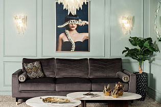 Холст «Девушка со змеей» в багете латунь 5 (превью)